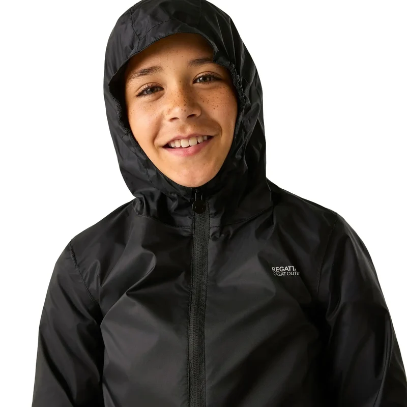 Regatta Kids' Pack It III Waterproof Jacket - Black
