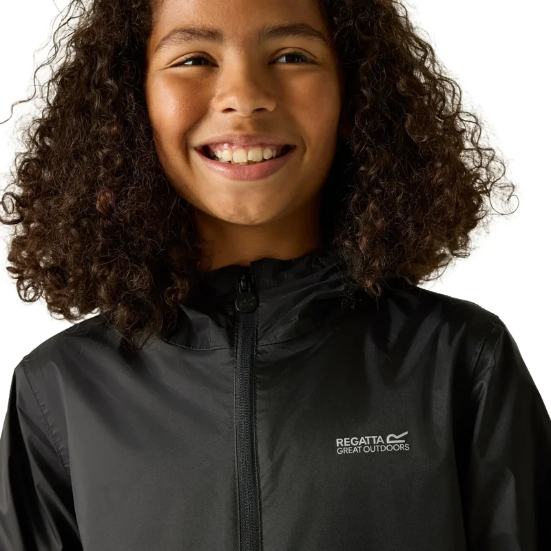 Regatta Kids' Pack It III Waterproof Jacket - Black