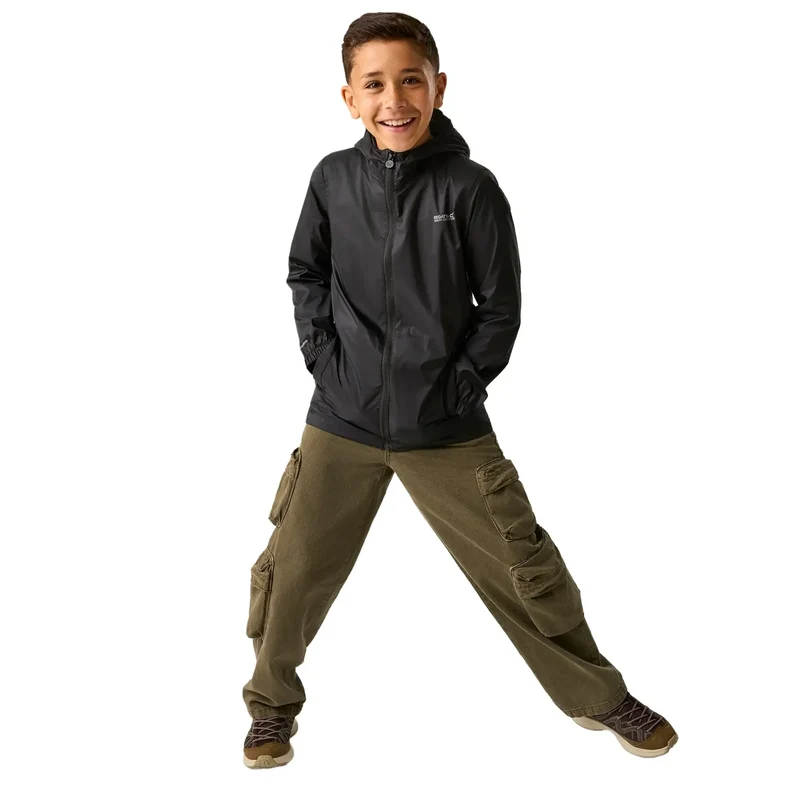Regatta Kids' Pack It III Waterproof Jacket - Black