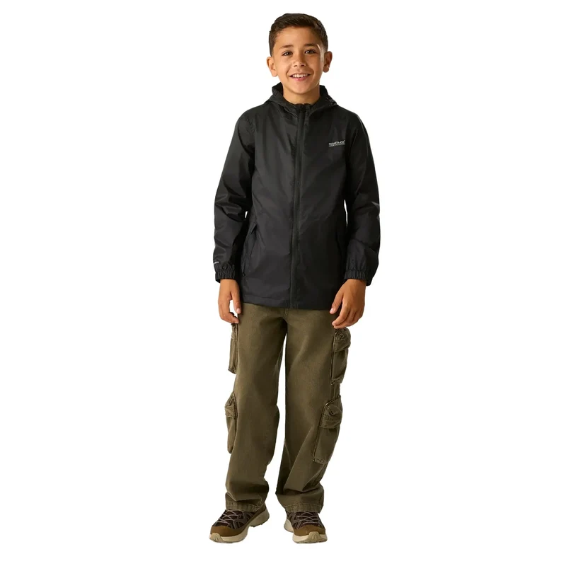 Regatta Kids' Pack It III Waterproof Jacket - Black