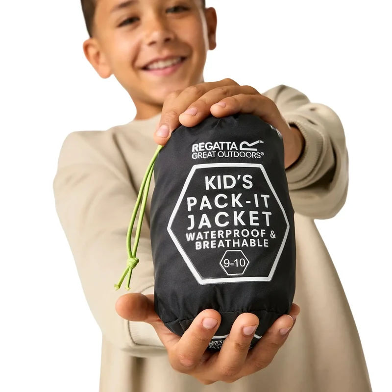 Regatta Kids' Pack It III Waterproof Jacket - Black