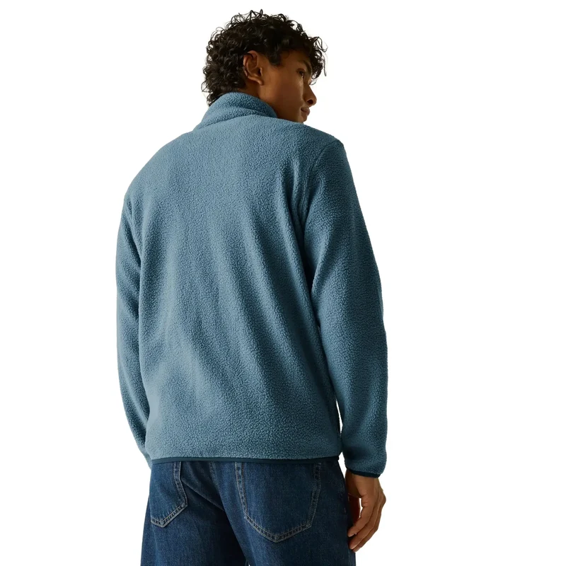 Regatta Men's Frankie Borg Colour Block Full-Zip Fleece - Grey Mirage/Navy