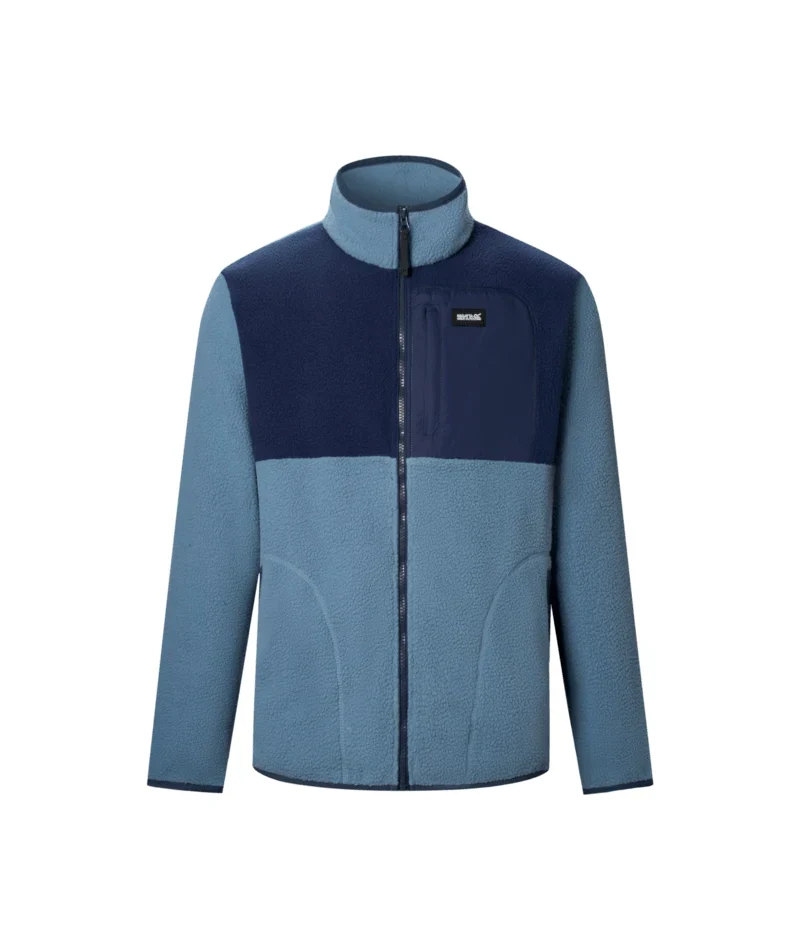 Regatta Men's Frankie Borg Colour Block Full-Zip Fleece - Grey Mirage/Navy