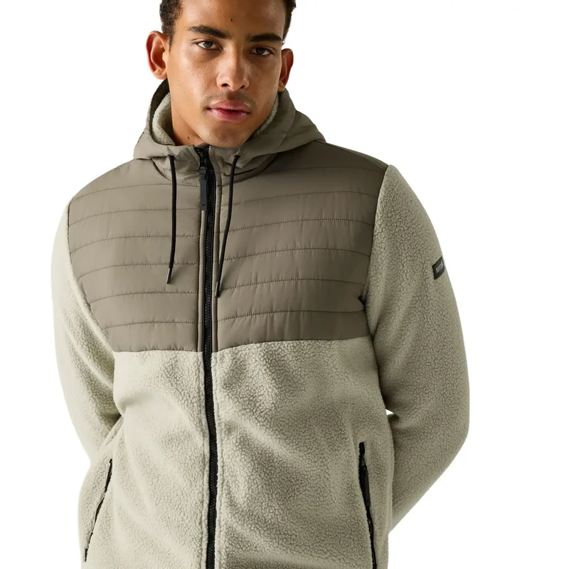 Regatta Men's Frankie Borg Hybrid Full Zip Fleece - Abbeystone/Smokey Olive