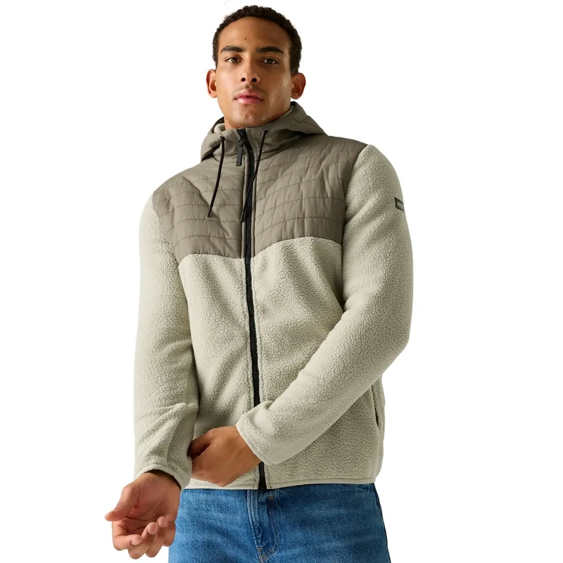 Regatta Men's Frankie Borg Hybrid Full Zip Fleece - Abbeystone/Smokey Olive