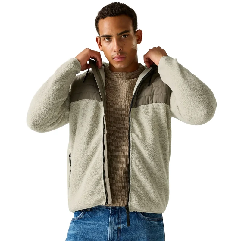 Regatta Men's Frankie Borg Hybrid Full Zip Fleece - Abbeystone/Smokey Olive