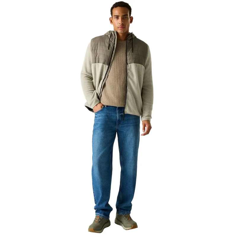 Regatta Men's Frankie Borg Hybrid Full Zip Fleece - Abbeystone/Smokey Olive