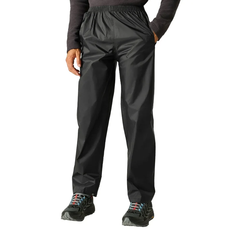 Regatta Men's Pack It Waterproof Overtrousers - Black
