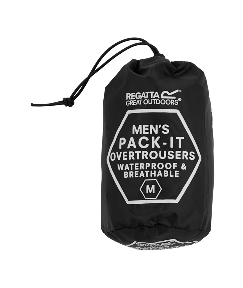 Regatta Men's Pack It Waterproof Overtrousers - Black