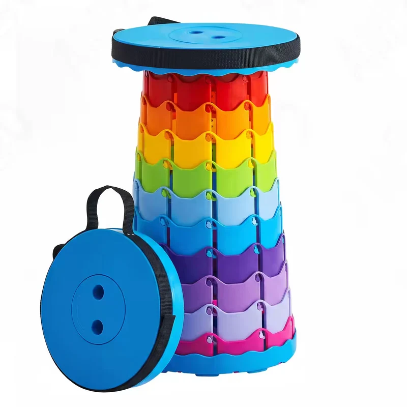 Prima Portable Collapsible Folding Camping Stool - Rainbow