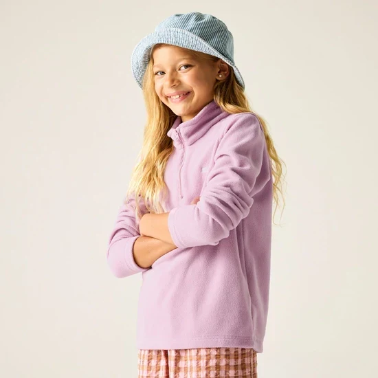 Regatta Kids' Hot Shot II Half Zip Fleece - Powder Lilac