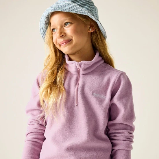 Regatta Kids' Hot Shot II Half Zip Fleece - Powder Lilac