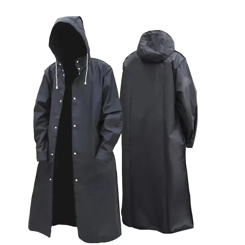 Unisex Wasserdichter Regenmantel Schwarz – Perfekter Windschutz