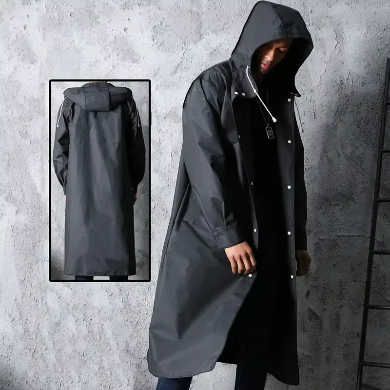 Unisex Wasserdichter Regenmantel Schwarz – Perfekter Windschutz