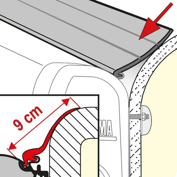 Fiamma Rain Guard L 9cm Width - Sold Per Metre