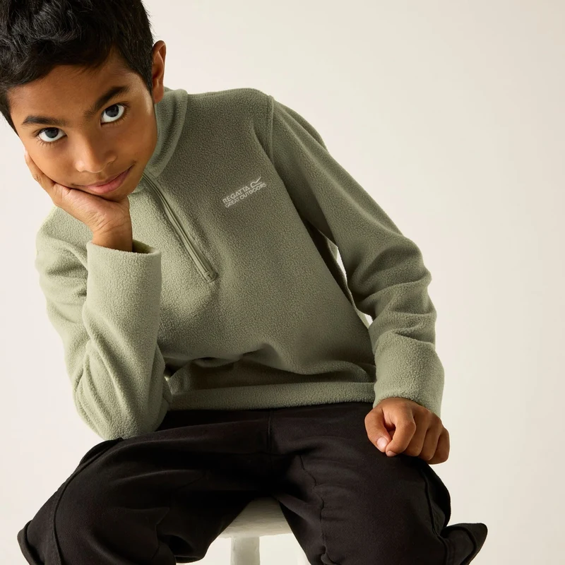 Regatta Kids' Hot Shot II Half Zip Fleece - Sage Green