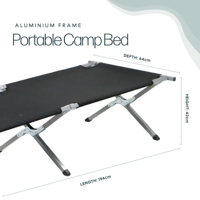 Aluminium Folding Camping Bed with Carry Bag