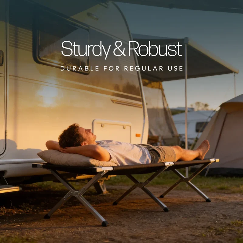 Aluminium Folding Camping Bed with Carry Bag