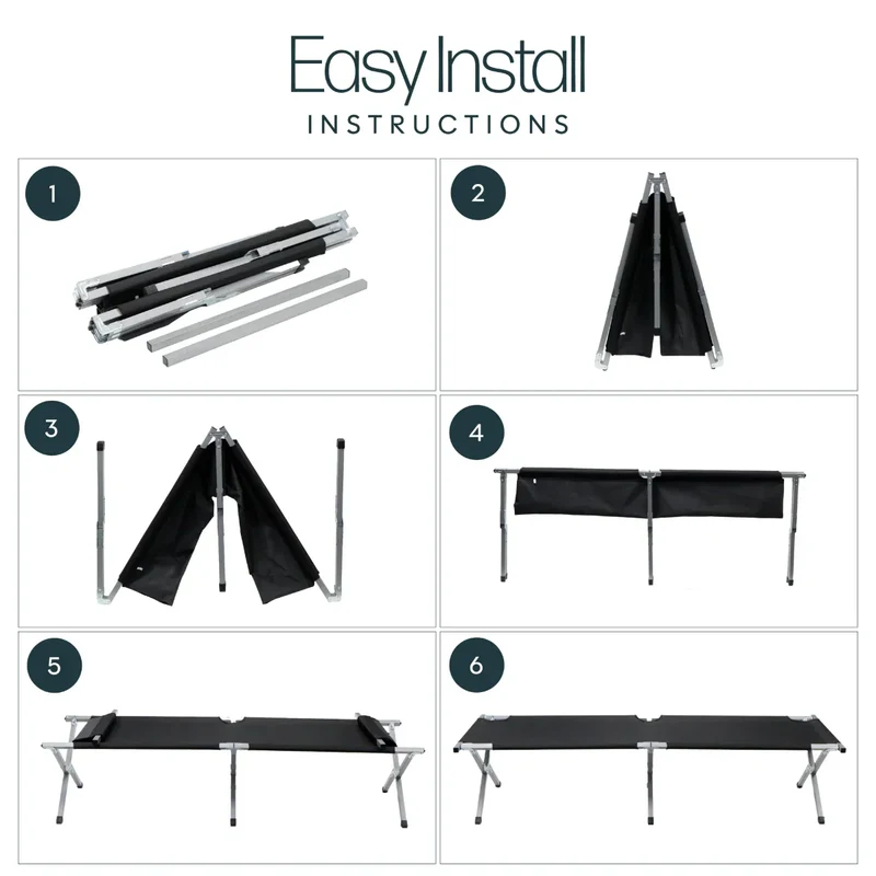 Aluminium Folding Camping Bed with Carry Bag
