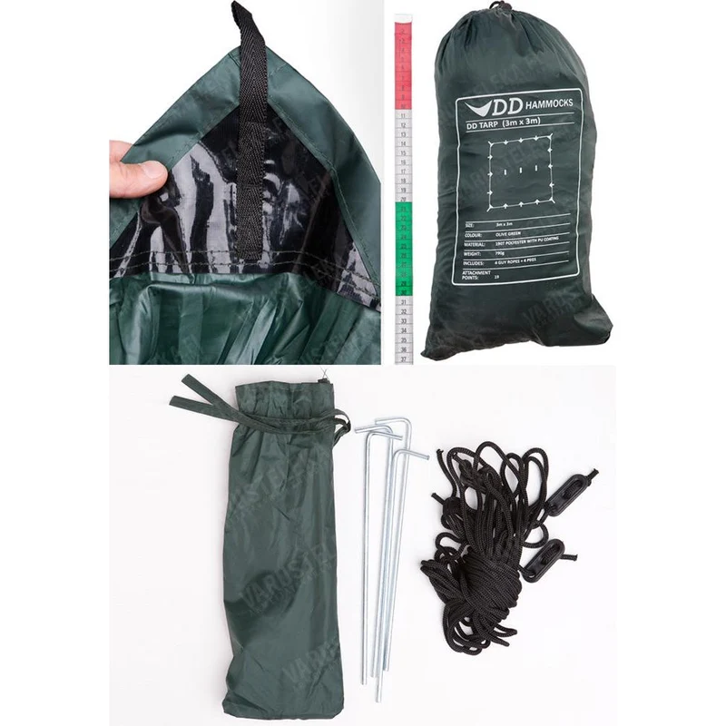 DD Hammocks 3x3 Tarp laavukangas, oliivinvihreä