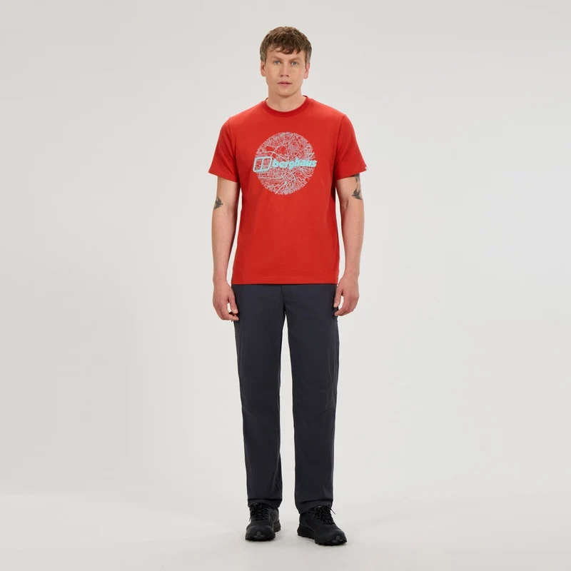 Berghaus 'Map Of The Toon' Men's T-Shirt - Orange Mica