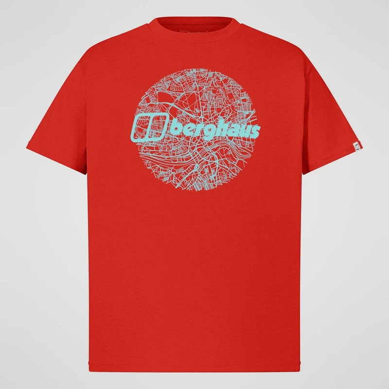 Berghaus 'Map Of The Toon' Men's T-Shirt - Orange Mica