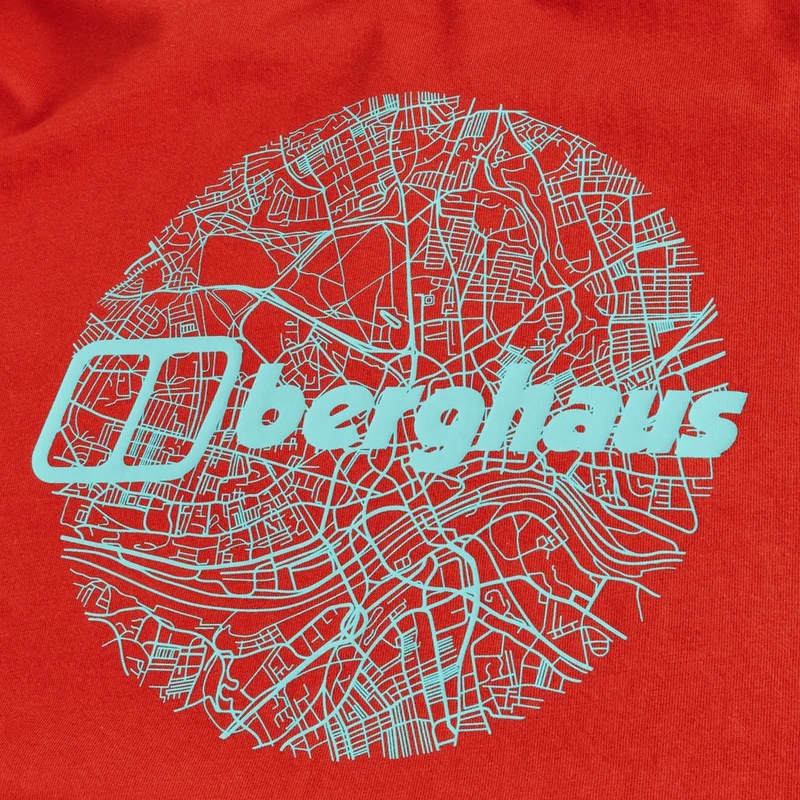 Berghaus 'Map Of The Toon' Men's T-Shirt - Orange Mica