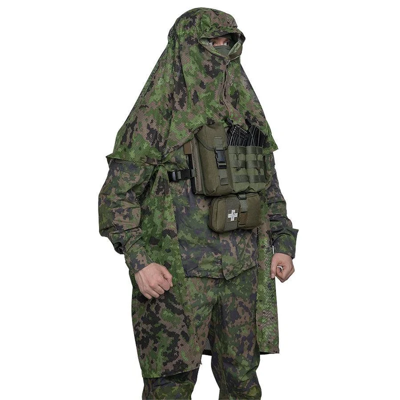 Foxa PES Net 260 verkkokangas, M05 metsäkuvio, metritavara