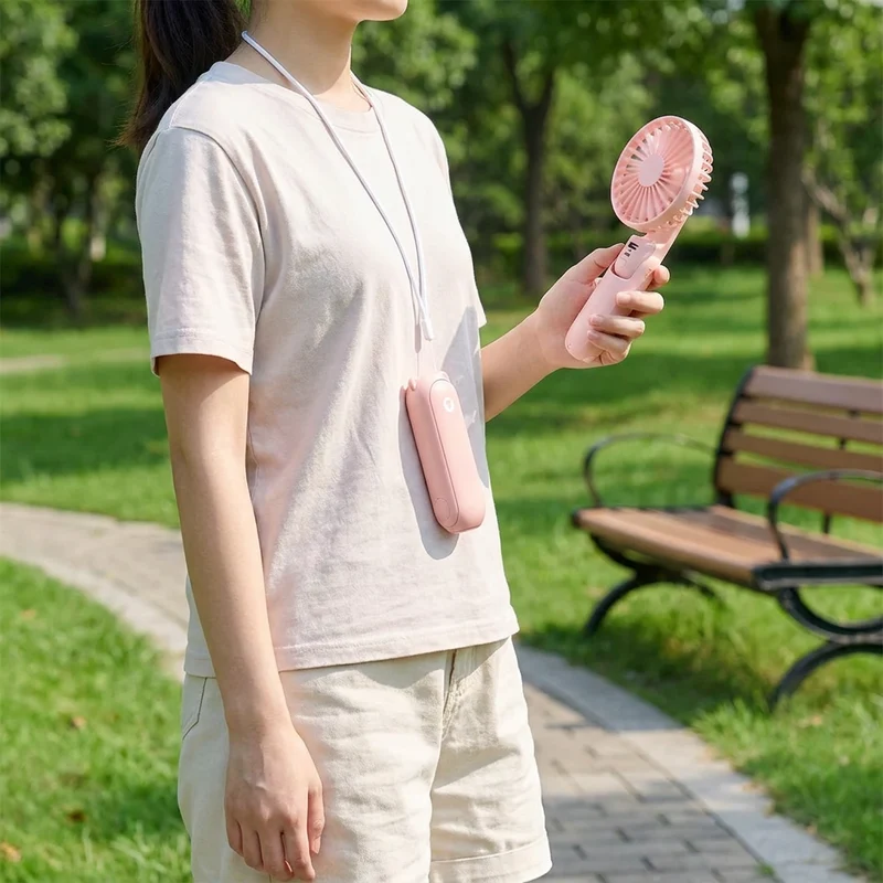 Unisex 3-in-1 Mini-Ventilator mit Powerbank & Licht