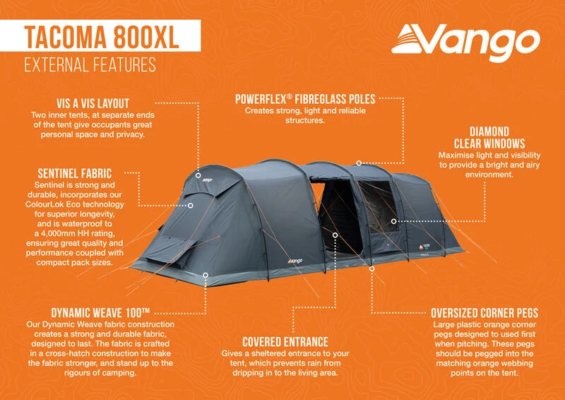 Vango Tacoma 800 Tent Package (Footprint Included)