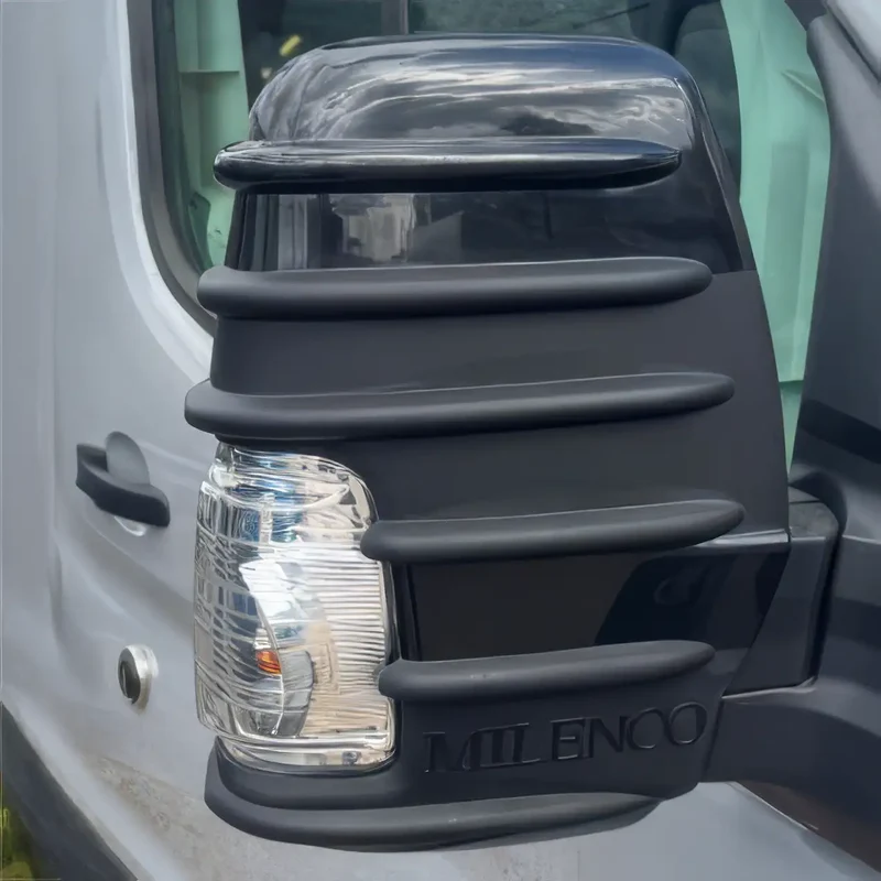 Milenco Short Arm Wing Mirror Protectors Black - Ford Transit 2014 Onwards
