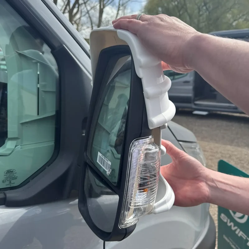 Milenco Short Arm Wing Mirror Protectors Black - Ford Transit 2014 Onwards