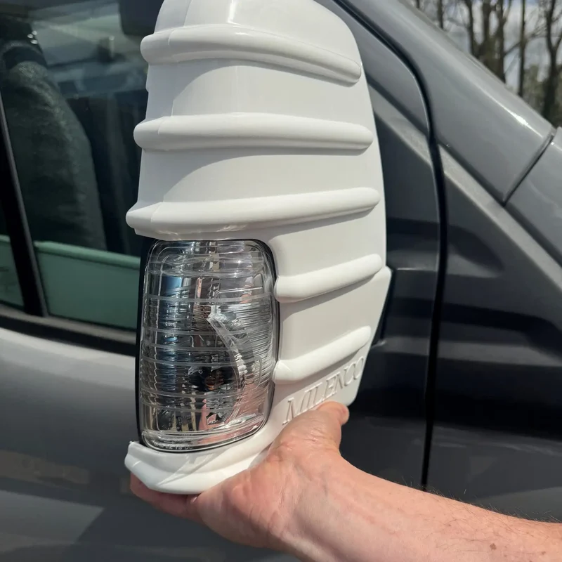 Milenco Short Arm Wing Mirror Protectors Black - Ford Transit 2014 Onwards