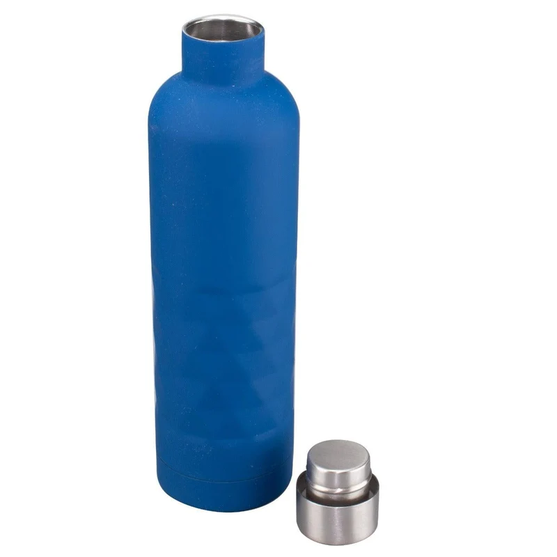 B&Co 500ml Geo Rubberised Finish Bottle Flask - Navy