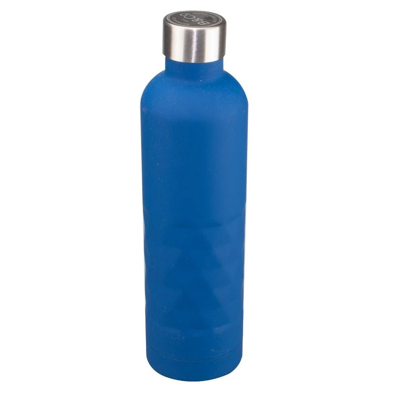 B&Co 500ml Geo Rubberised Finish Bottle Flask - Navy