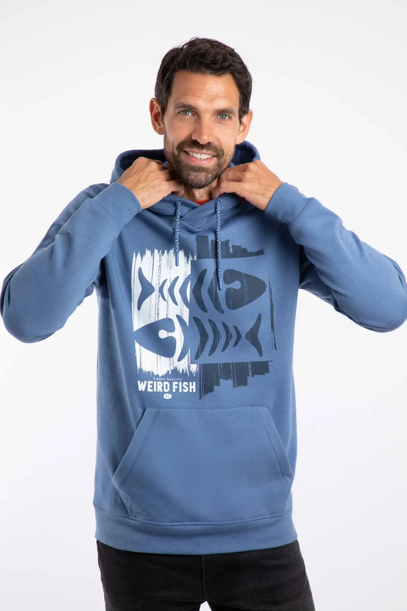 Weird Fish Bryant Men's Hoody - Mid Blue