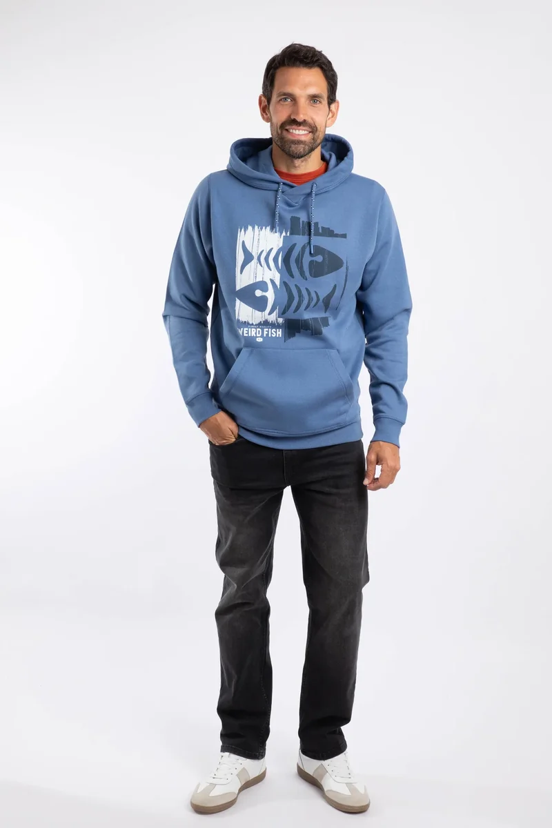 Weird Fish Bryant Men's Hoody - Mid Blue