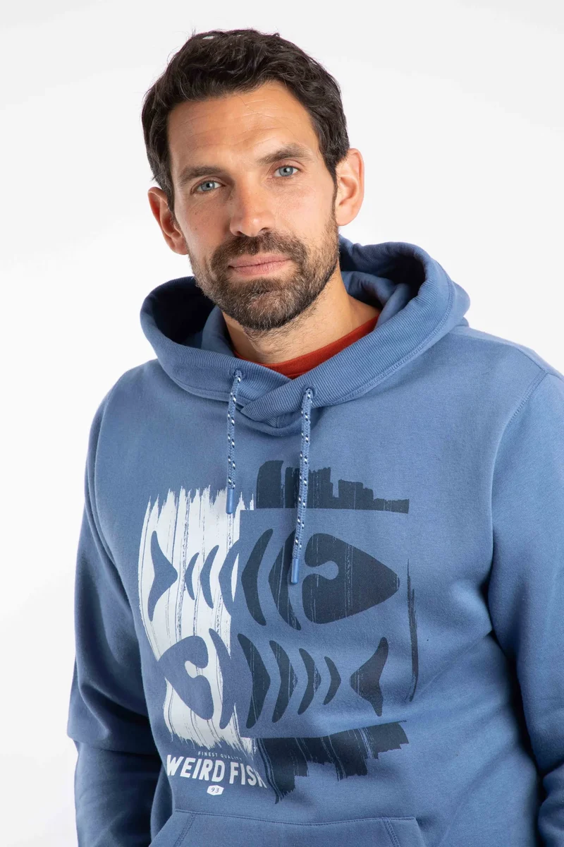 Weird Fish Bryant Men's Hoody - Mid Blue