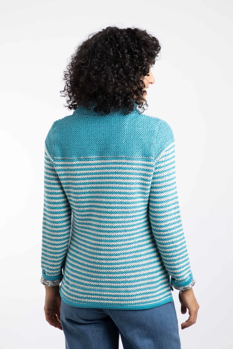 Weird Fish Juliet Women's 1/4 Zip Macaroni Sweater - Arctic Blue