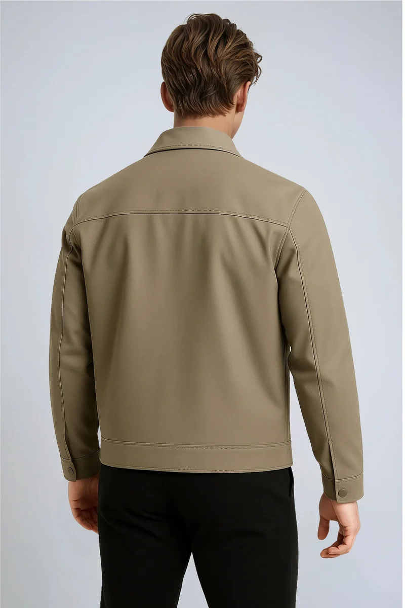 Unisex Khakifarbene Freizeitjacke – Stilvoll für jede Saison