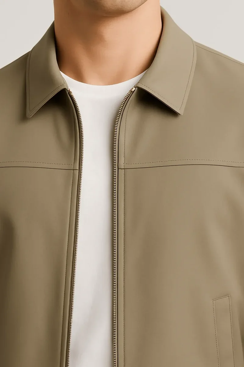 Unisex Khakifarbene Freizeitjacke – Stilvoll für jede Saison