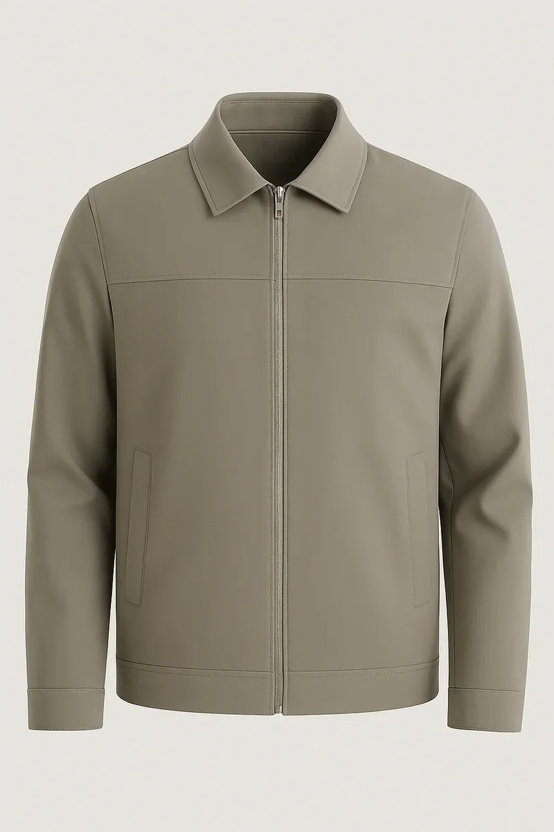 Unisex Khakifarbene Freizeitjacke – Stilvoll für jede Saison