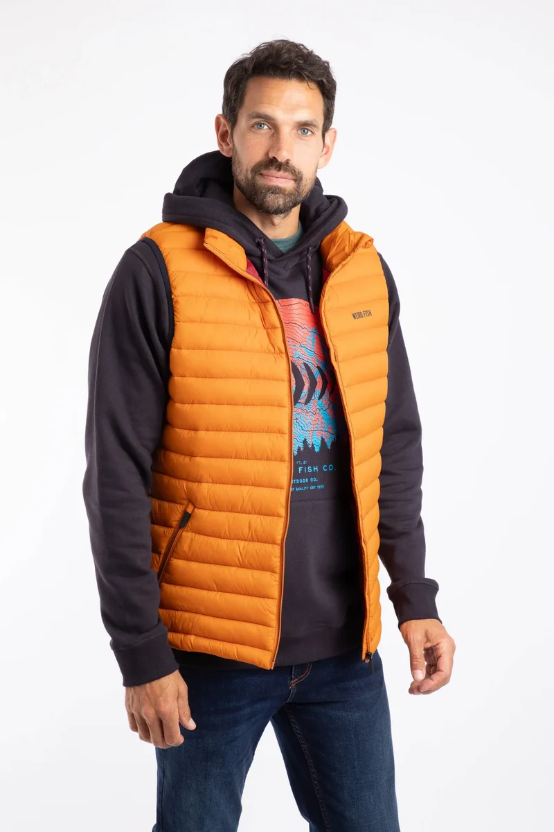 Weird Fish Langtree Men's Padded Gilet - Desert Sunset
