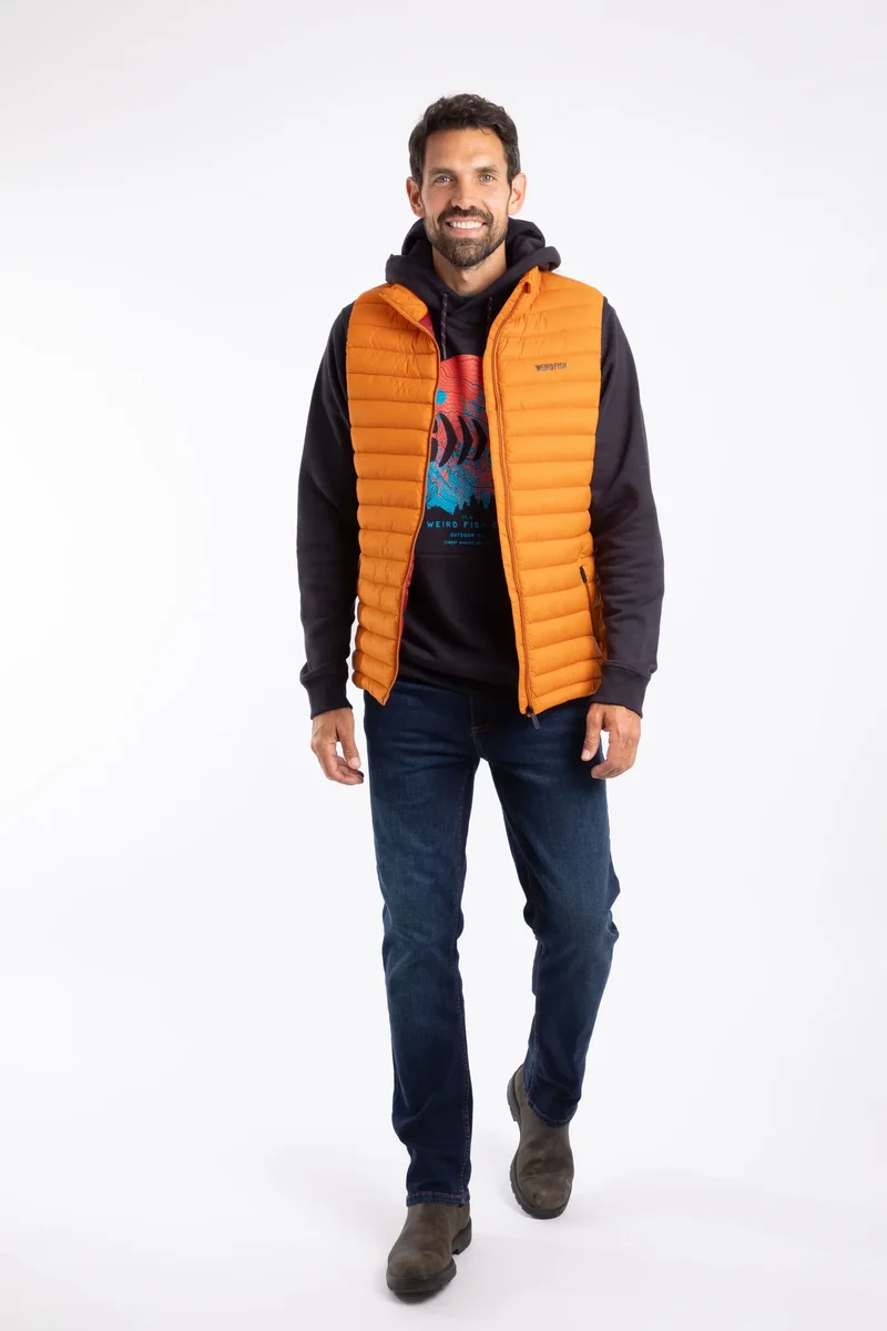 Weird Fish Langtree Men's Padded Gilet - Desert Sunset