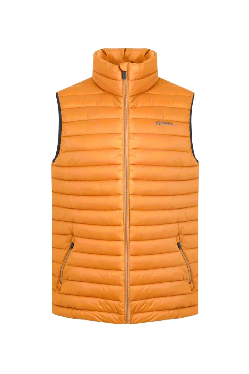 Weird Fish Langtree Men's Padded Gilet - Desert Sunset