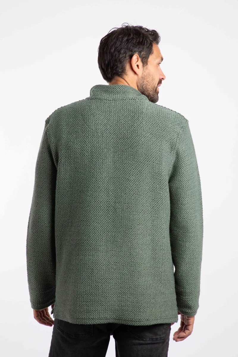 Weird Fish Cruiser Men's 1/4 Zip Macaroni Sweatshirt - Army Green