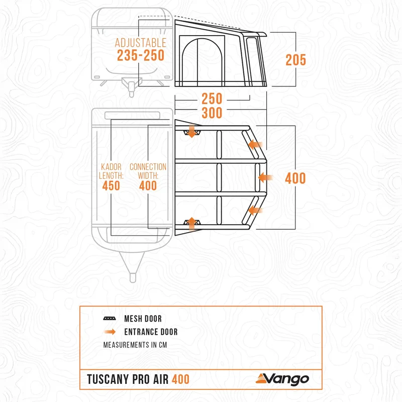 Vango Tuscany Pro Air 400 Awning (2026) - AirBeam Caravan Awning