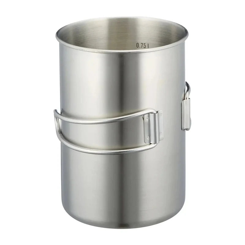 Becher mit Griff 850 ml silberfarben