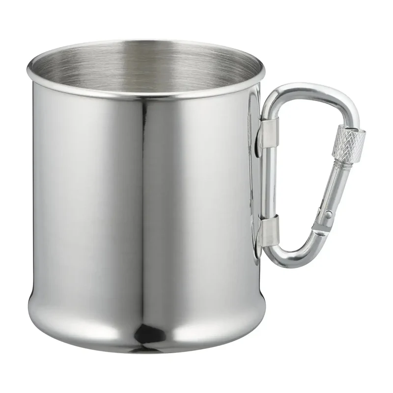 Edelstahlbecher mit Karabiner 220 ml