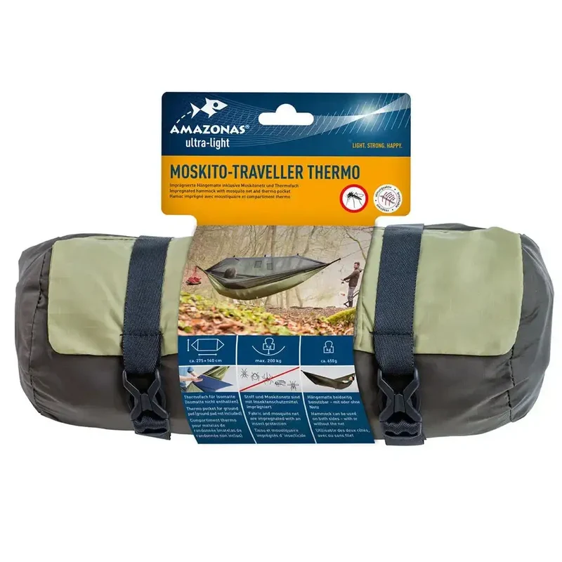Hängematte Moskito Traveller Thermo grün schwarz